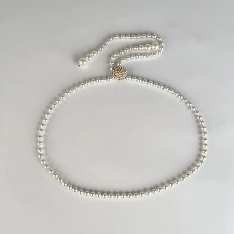 Korean Pearl Waist Belt for Women White Gold — feature 16