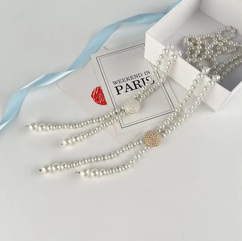 Korean Pearl Waist Belt for Women White Gold — feature 17