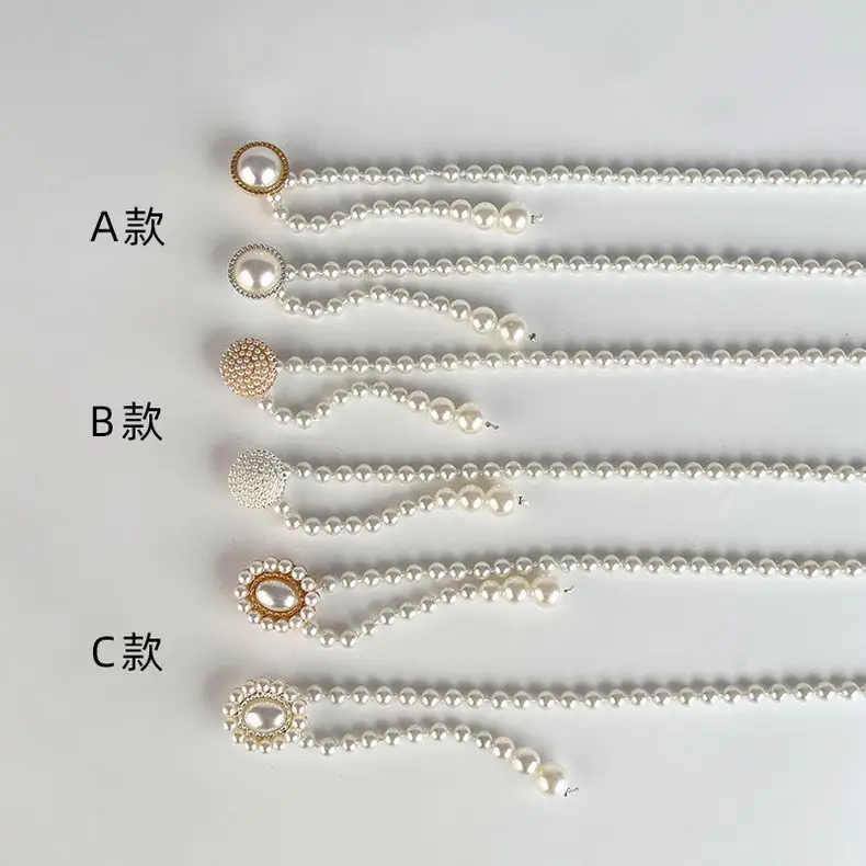 Korean Pearl Waist Belt for Women White Gold — feature 2