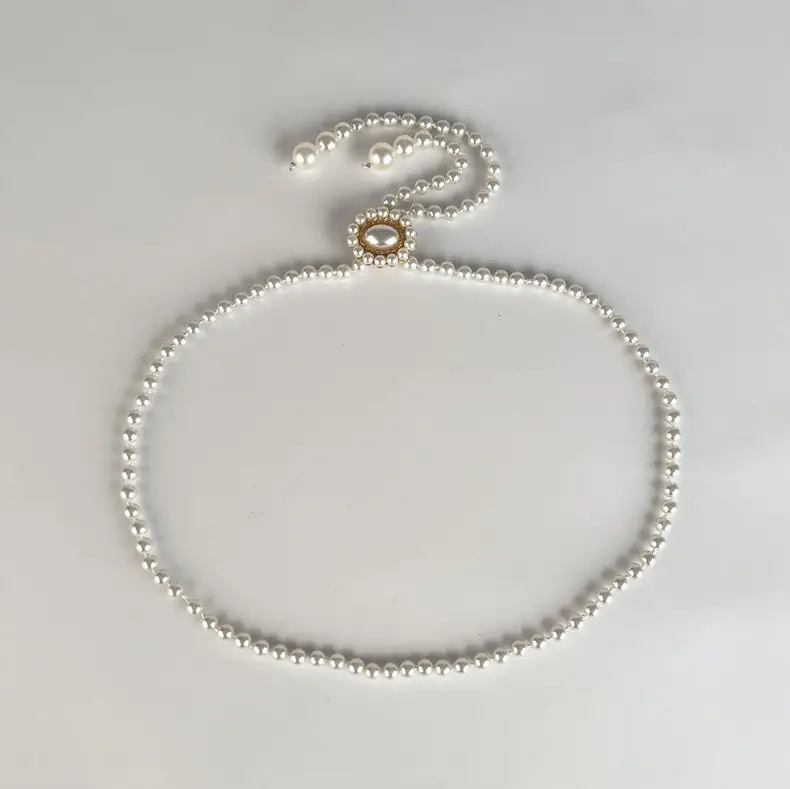 Korean Pearl Waist Belt for Women White Gold — feature 21