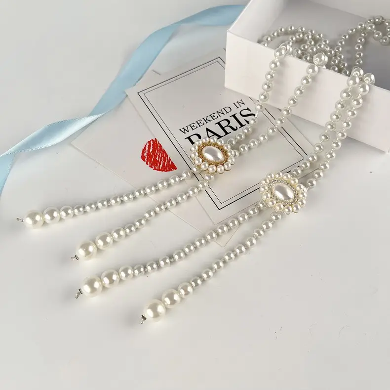 Korean Pearl Waist Belt for Women White Gold — feature 22
