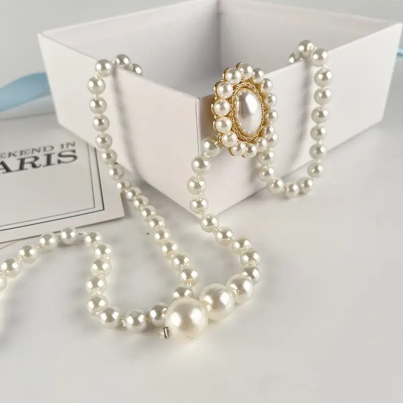 Korean Pearl Waist Belt for Women White Gold — feature 24