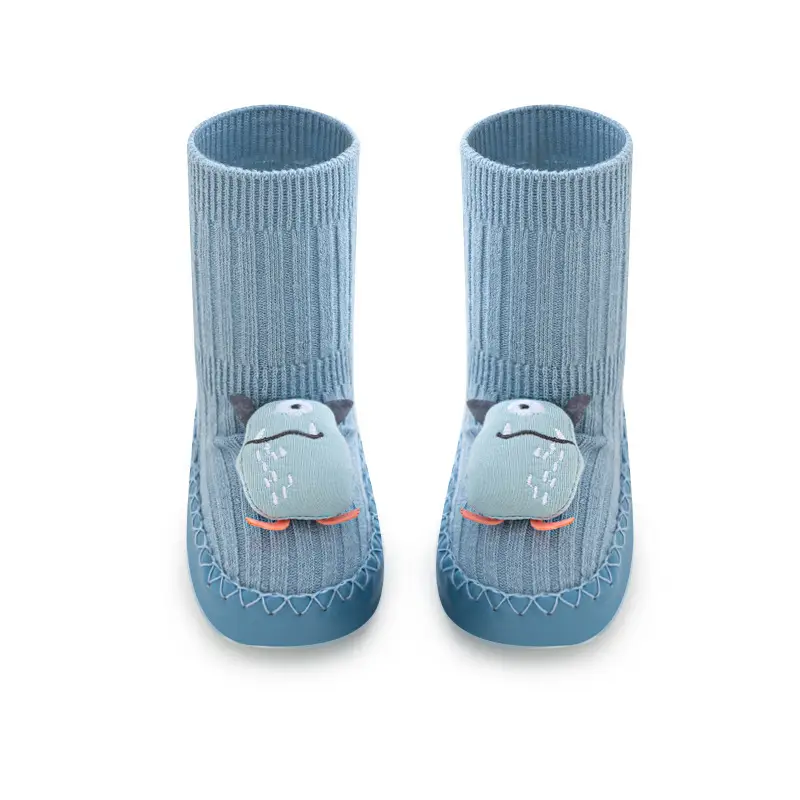 Baby Cartoon Socks & Shoes Blue Non-Slip Toddler