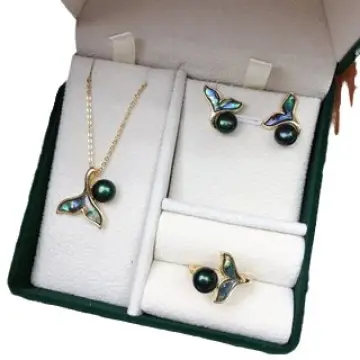 Three-Piece Pearl Fish Tail Jewelry Set Small - Image 7