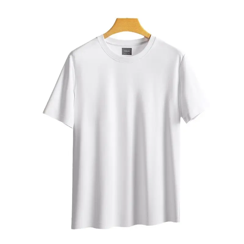 Men Olive Green Cotton T-Shirt Short Sleeve Summer Cool - Image 14