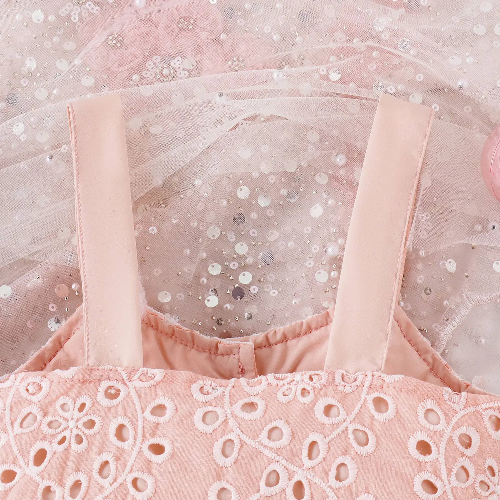 Baoxi Girls Lace Top & Hollow Shorts Set Pink — feature 5