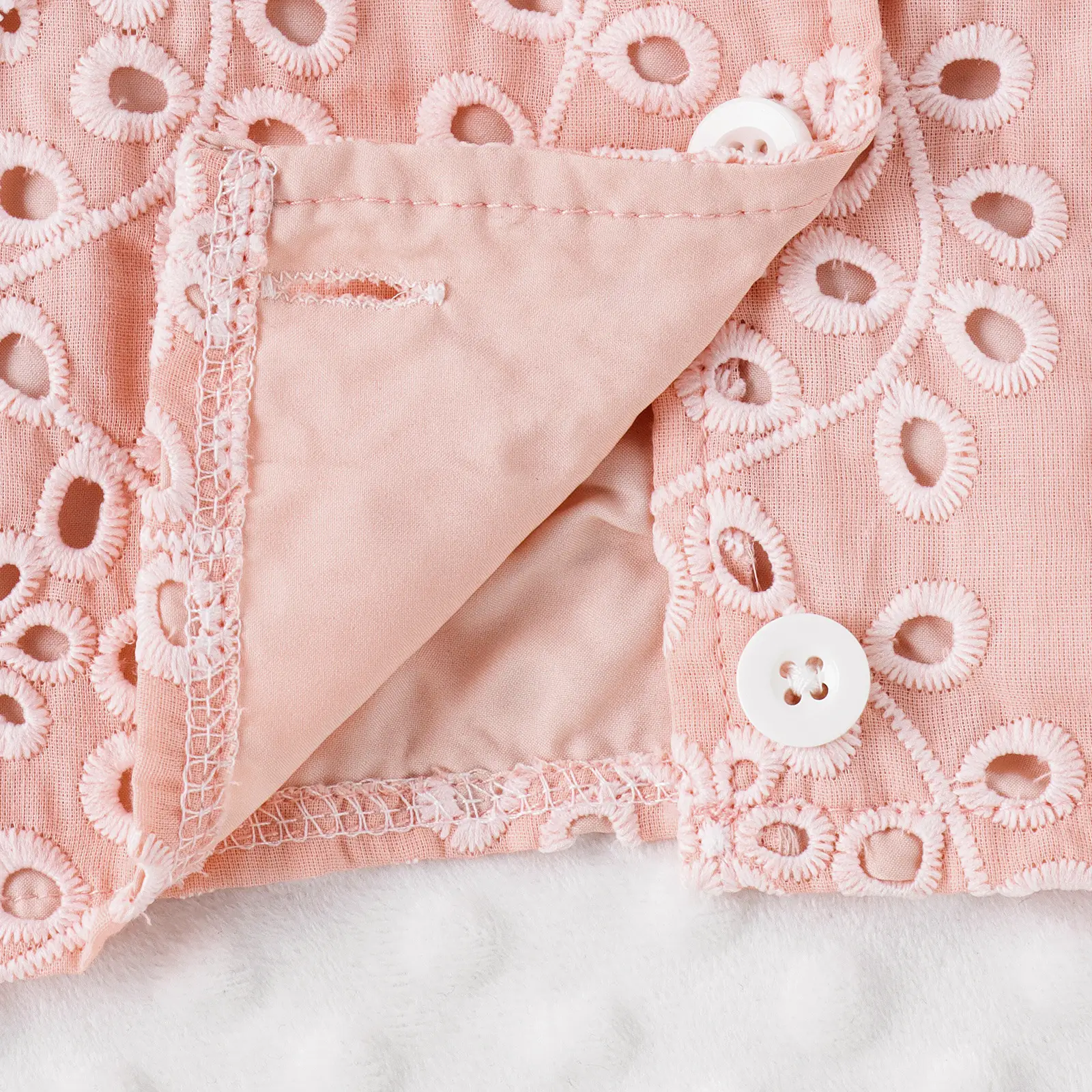 Baoxi Girls Lace Top & Hollow Shorts Set Pink — feature 7