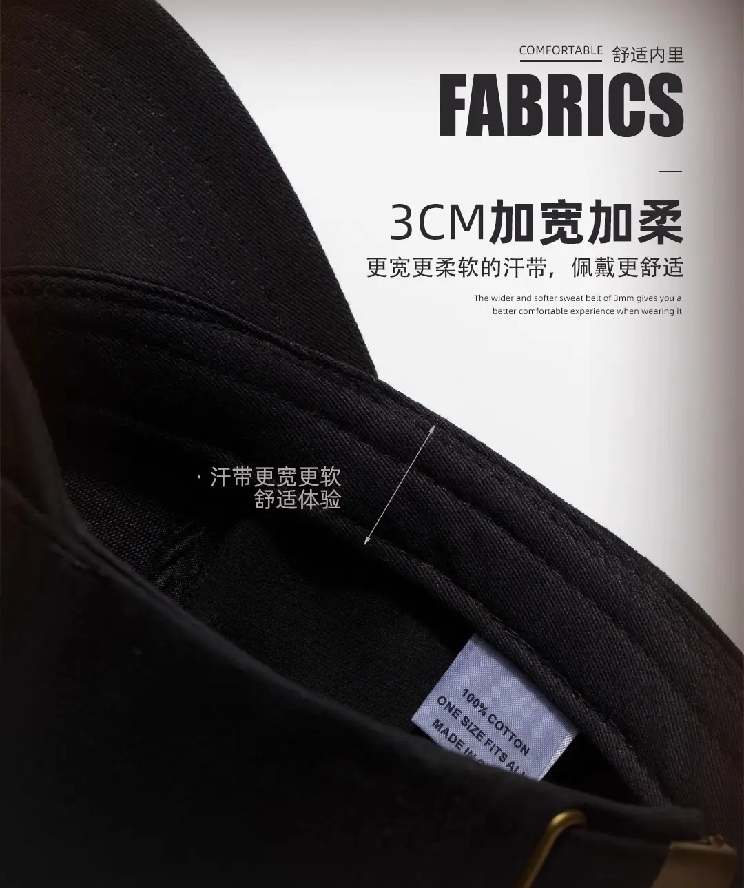 Men's 65cm Duckbill Cap Black American High-End Baseball Cap — feature 7