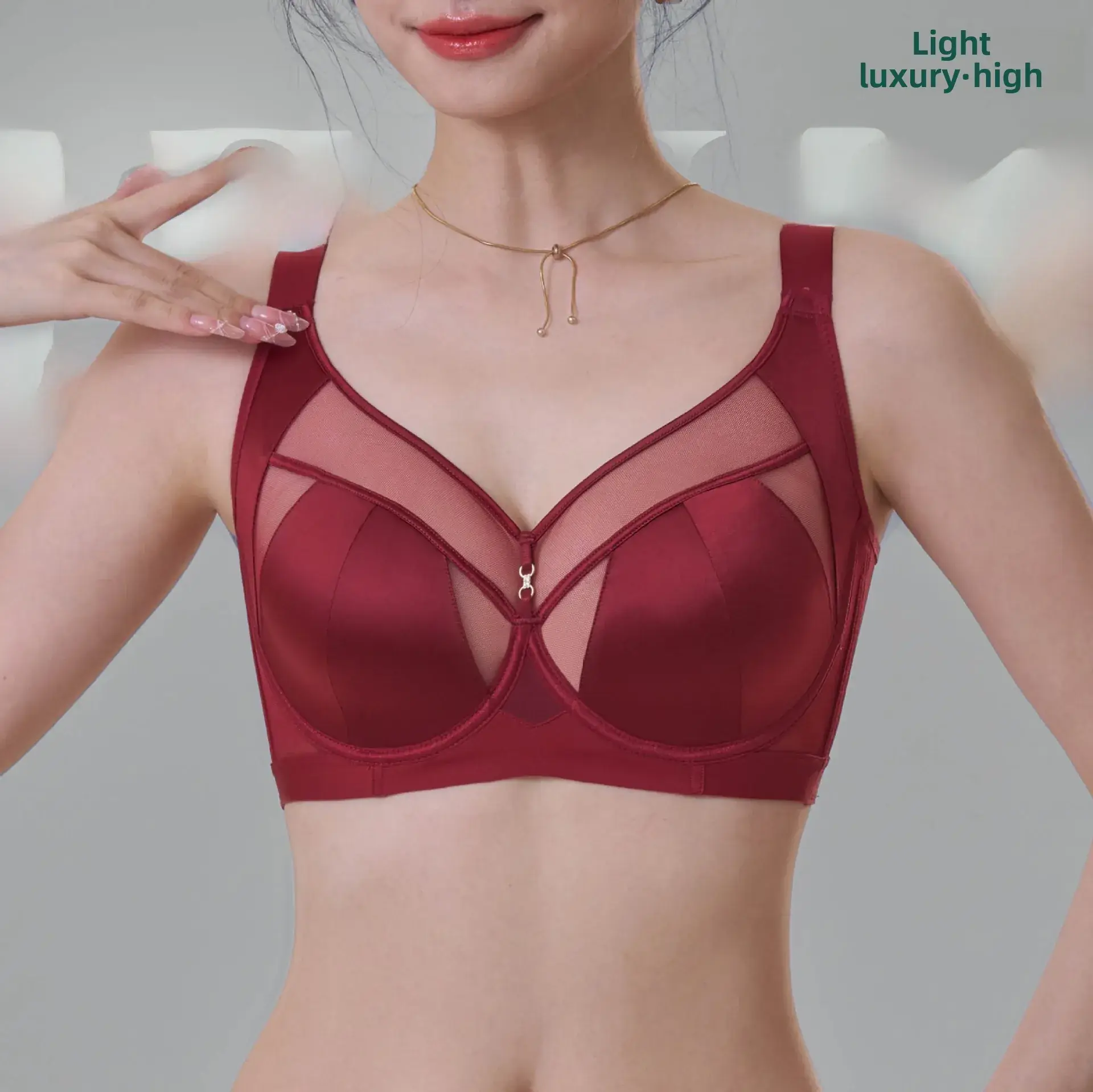 Women's CDE Large Chest Small Traceless Anti-Sagging Bra - Image 10