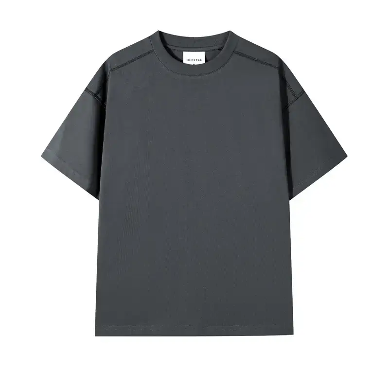 Men Black Cotton T-Shirt 250g Loose Fit