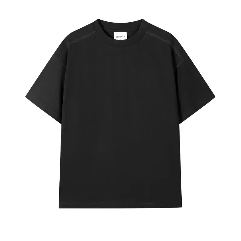 Men Black Cotton T-Shirt 250g Loose Fit