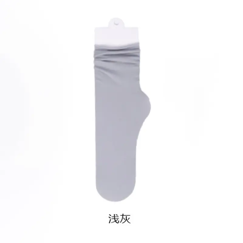 Ice Ice Socks Women's Spring and Summer Thin Stacked Socks Solid Color Mid-barrel Fashionable Curled Modal Ice Silk Online Shop Fashionable Socks