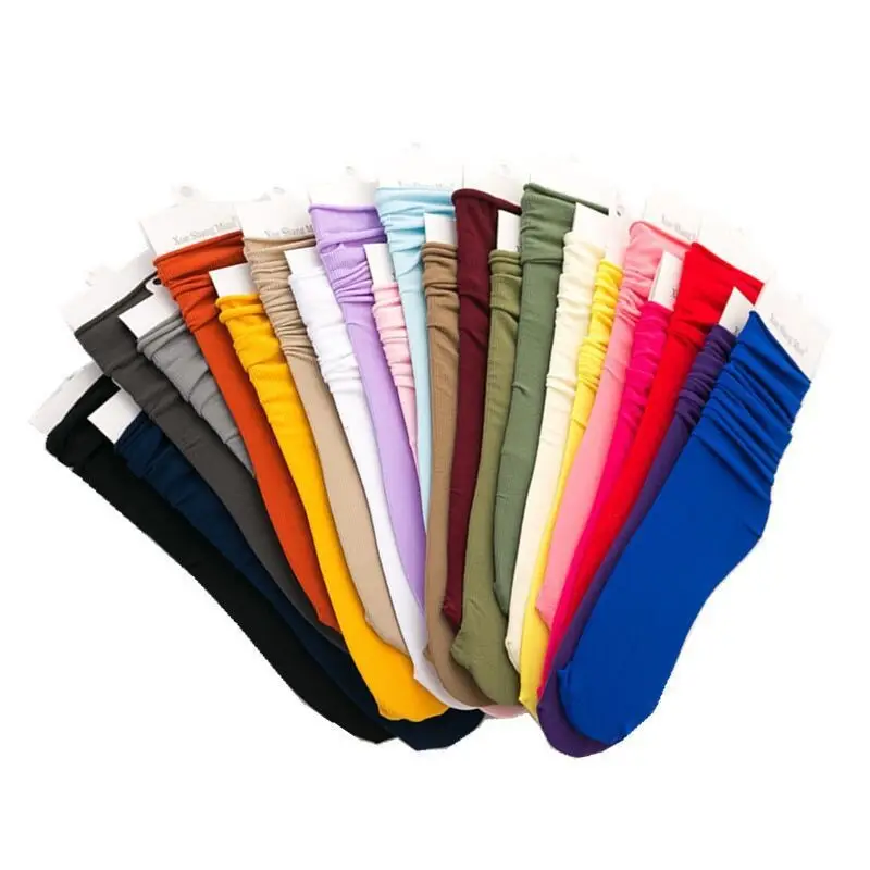 Ice Ice Socks Women's Spring and Summer Thin Stacked Socks Solid Color Mid-barrel Fashionable Curled Modal Ice Silk Online Shop Fashionable Socks