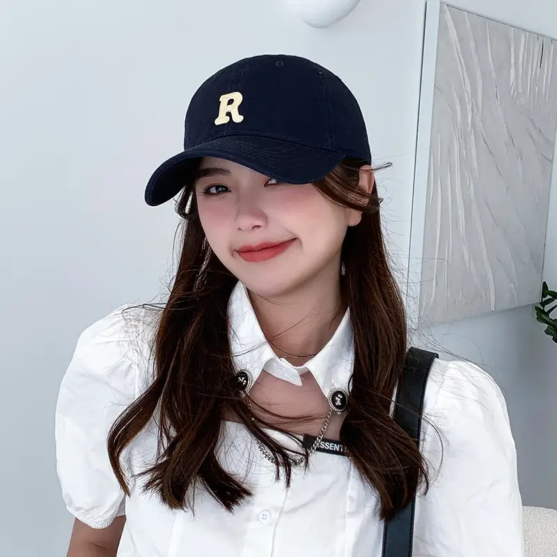 Women's Big Head Cap Navy Blue with R Logo — feature 9