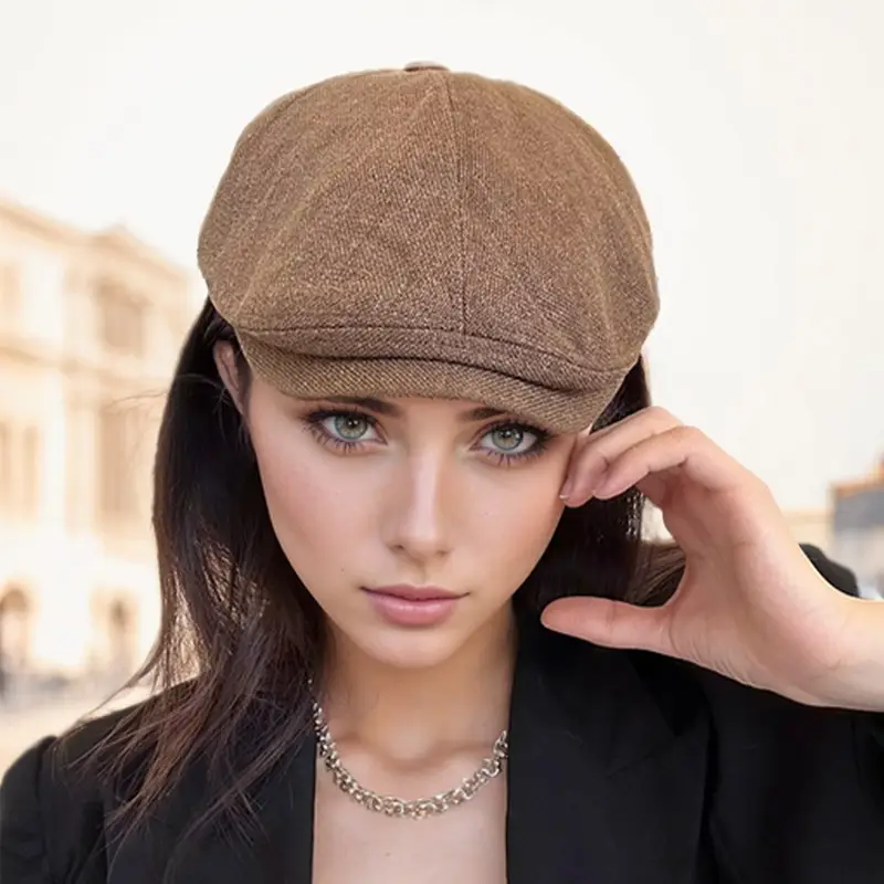 Men's British Beret Cotton Linen Peaked Cap - Image 6