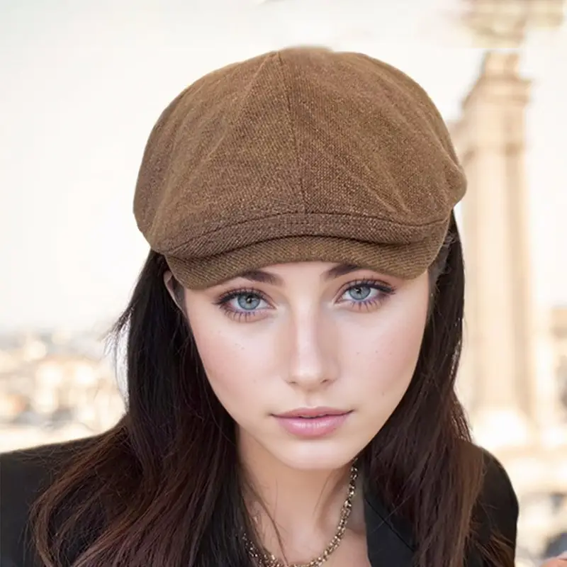 Men's British Beret Cotton Linen Peaked Cap - Image 7