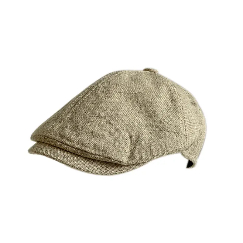 Men's British Beret Cotton Linen Peaked Cap - Image 8