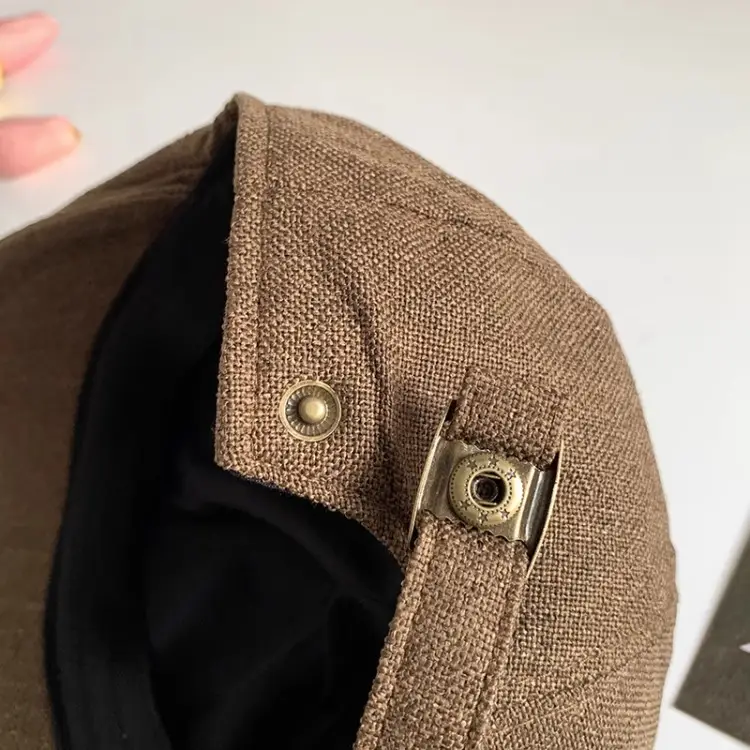 Men's British Beret Cotton Linen Peaked Cap — feature 16