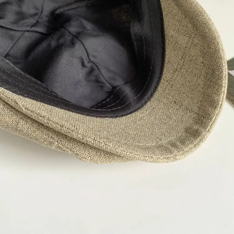 Men's British Beret Cotton Linen Peaked Cap — feature 20