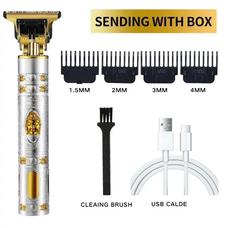 Rechargeable T9 Hair Clipper with 6 Blades - Image 24