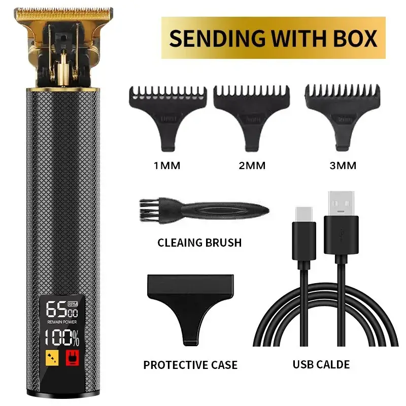 Rechargeable T9 Hair Clipper with 6 Blades - Image 40