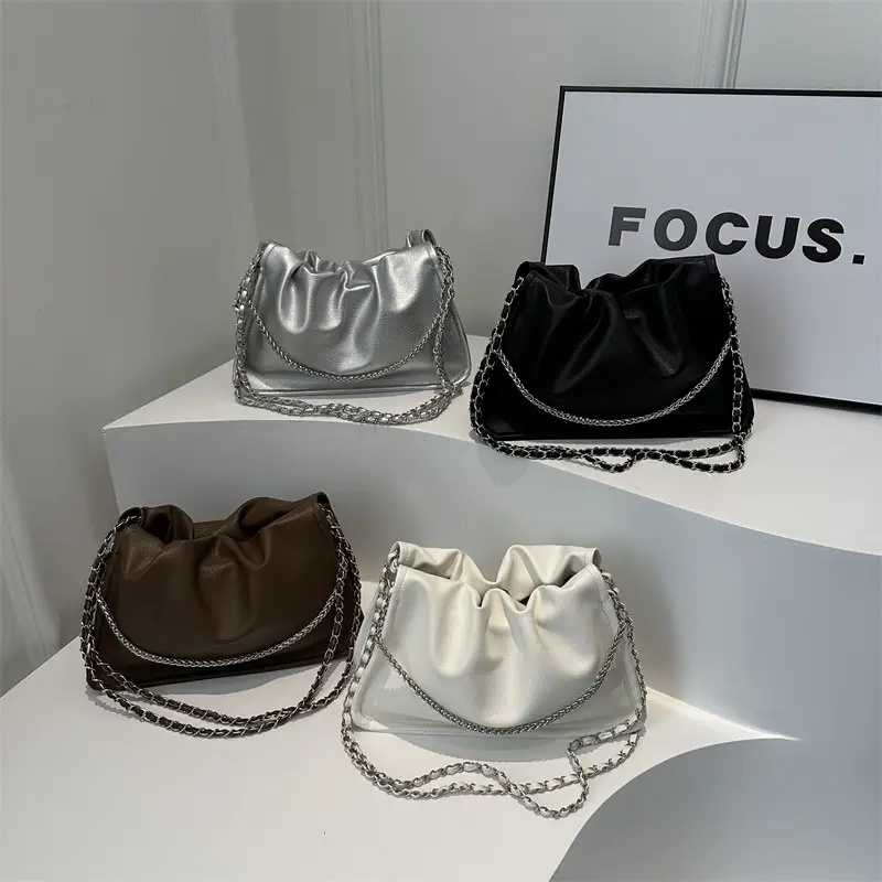 Silver Chain Tote Bag for Women 2024 Spring Summer - Image 5