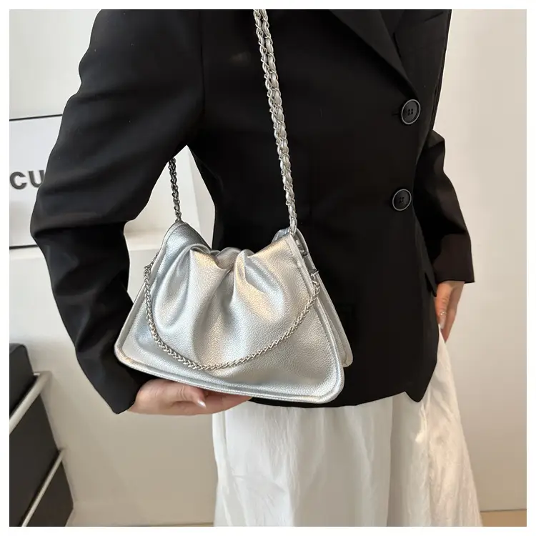 Silver Chain Tote Bag for Women 2024 Spring Summer — feature 13
