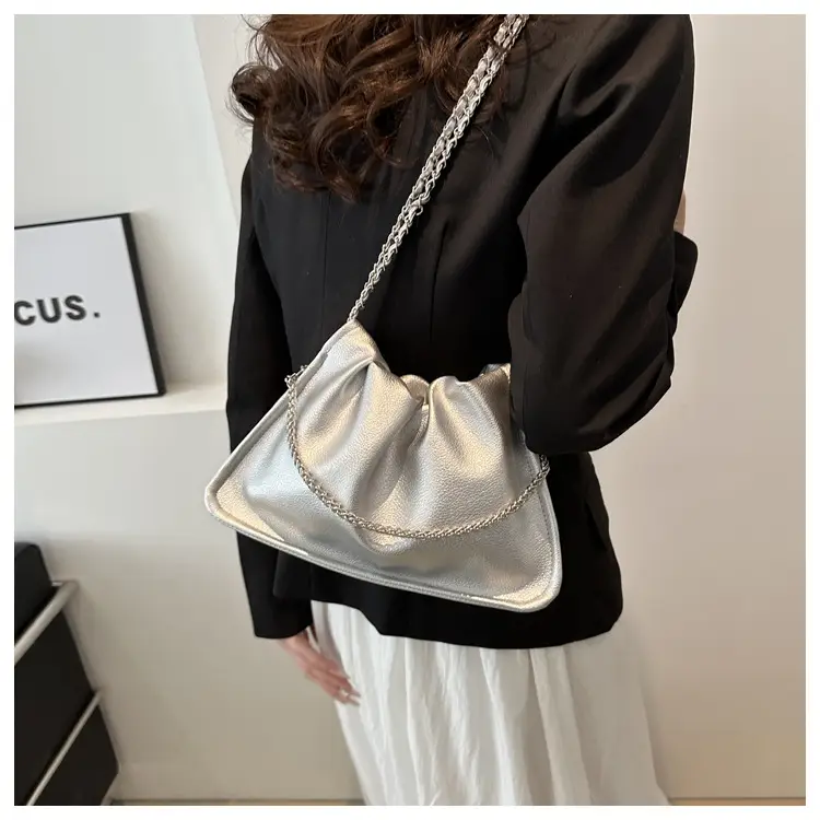 Silver Chain Tote Bag for Women 2024 Spring Summer — feature 14