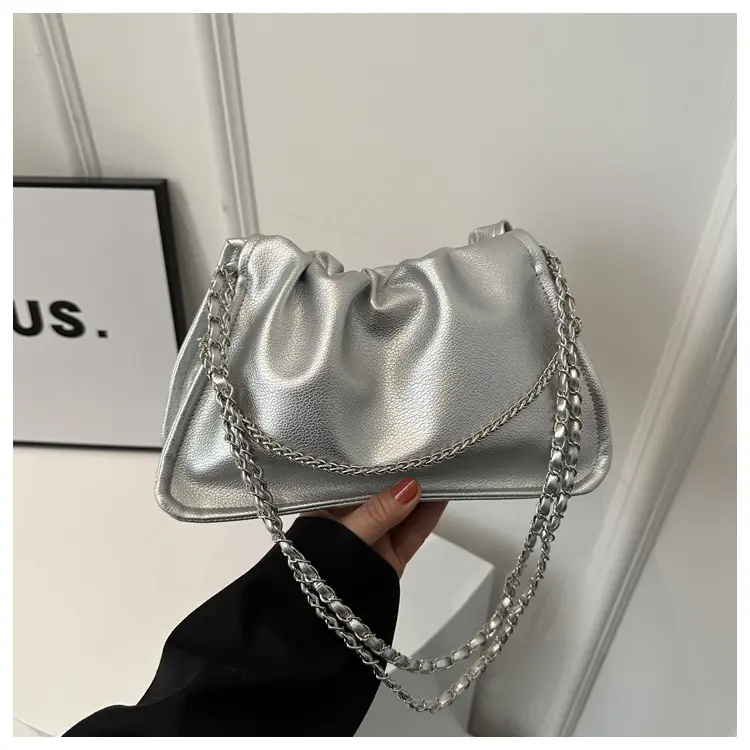 Silver Chain Tote Bag for Women 2024 Spring Summer — feature 18