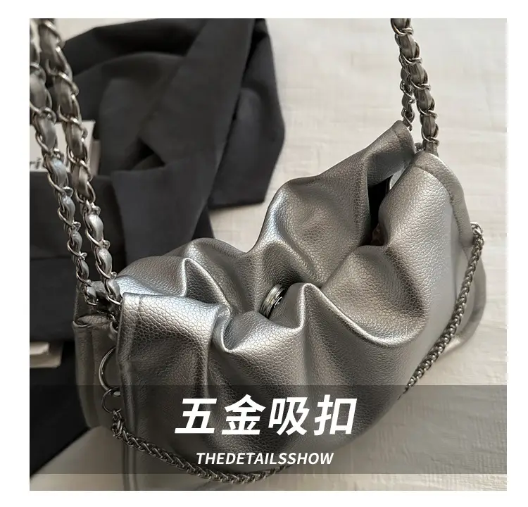 Silver Chain Tote Bag for Women 2024 Spring Summer — feature 5
