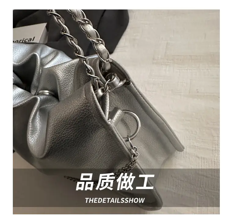 Silver Chain Tote Bag for Women 2024 Spring Summer — feature 6