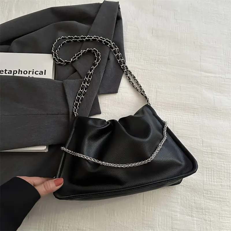 Silver Chain Tote Bag for Women 2024 Spring Summer - Image 2
