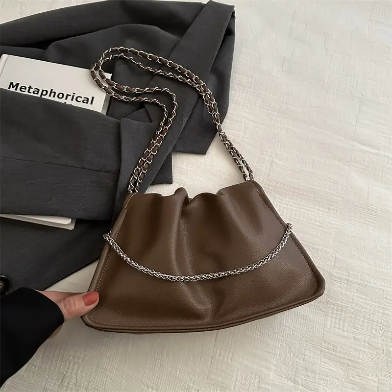 Silver Chain Tote Bag for Women 2024 Spring Summer - Image 4