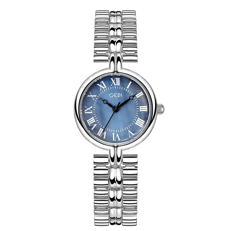 Women's Silver Roman Dial Quartz Watch with Chain Strap - Image 7