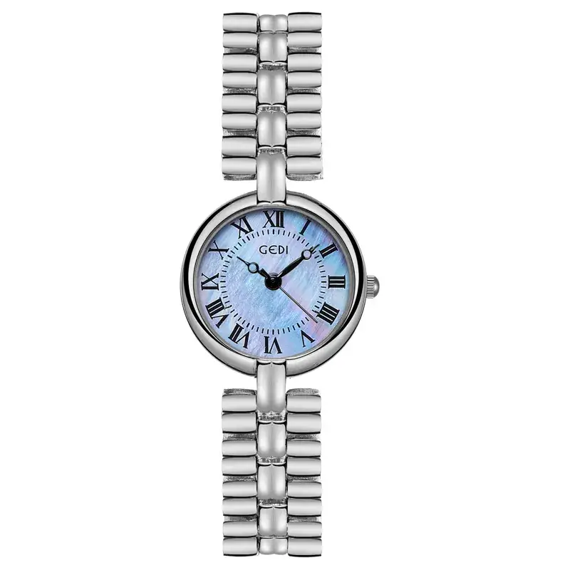 Women's Silver Roman Dial Quartz Watch with Chain Strap - Image 2