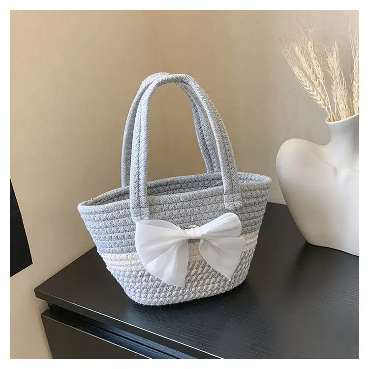 Women's Bow Decorated Straw Bucket Bag 2024 — feature 21