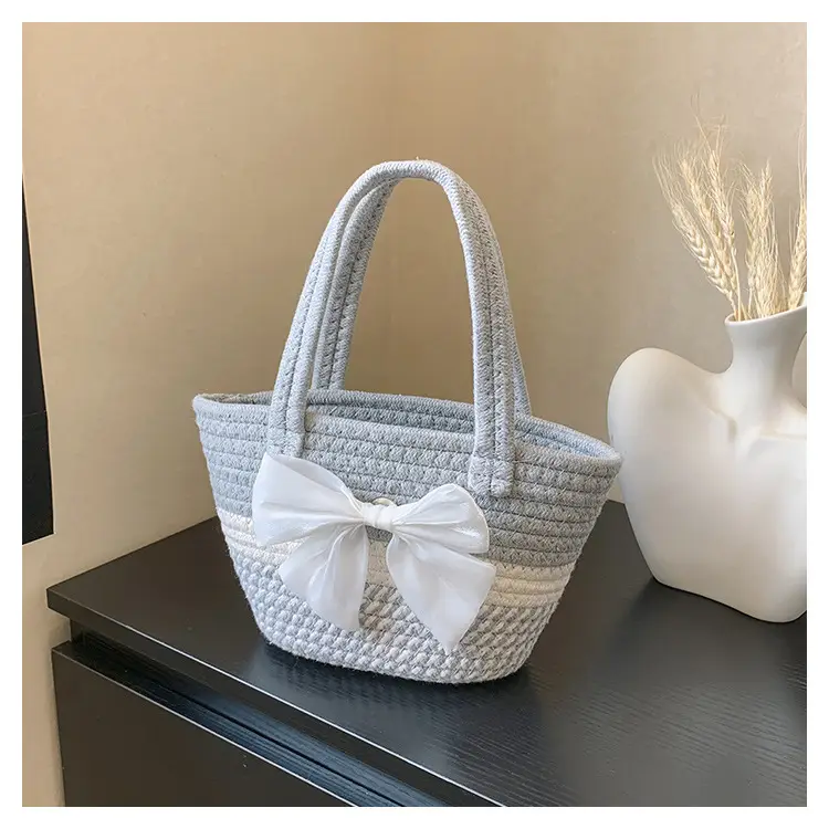 Women's Bow Decorated Straw Bucket Bag 2024 — feature 22