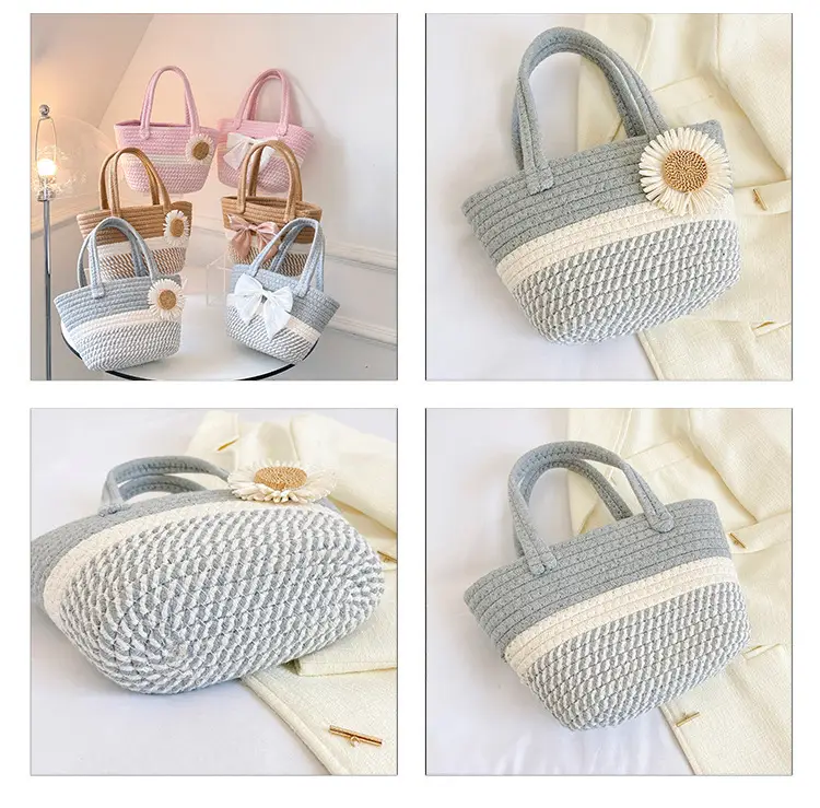 Women's Bow Decorated Straw Bucket Bag 2024 — feature 9