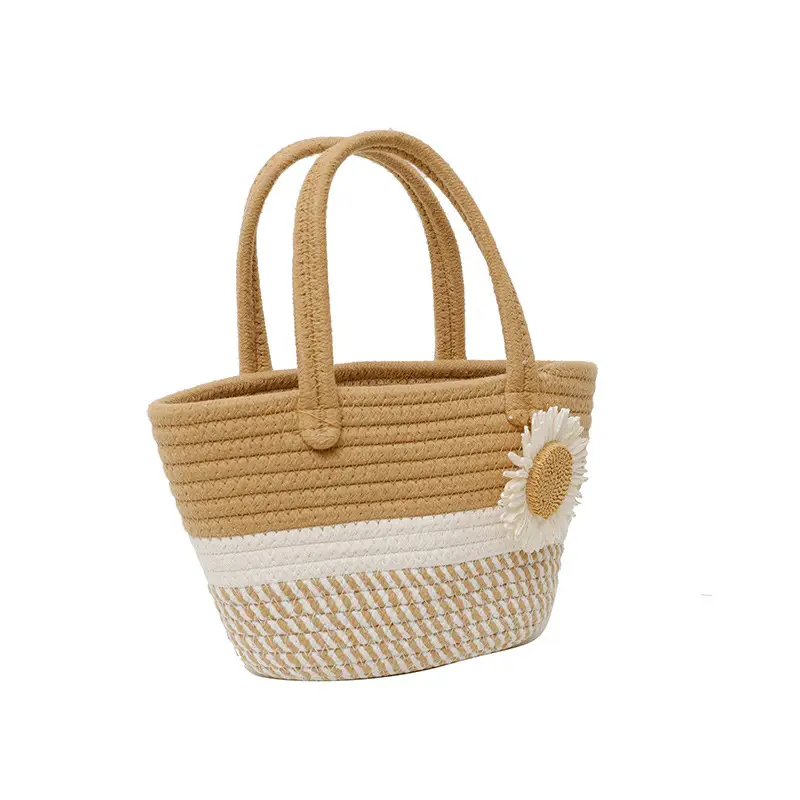 Women's Bow Decorated Straw Bucket Bag 2024 - Image 5