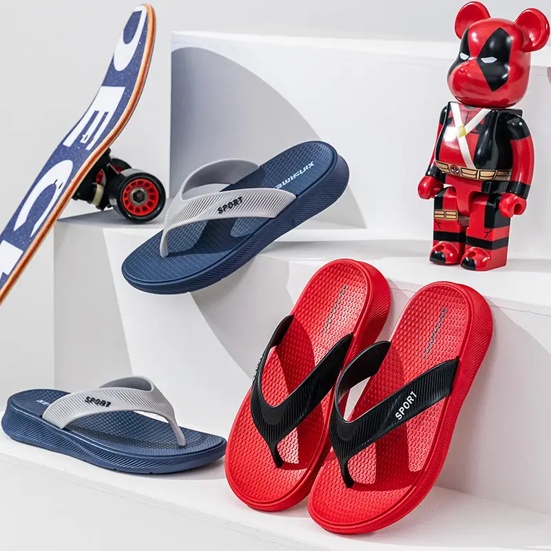 Men's Navy Blue Non-Slip Flip Flops Summer Beach Sandals