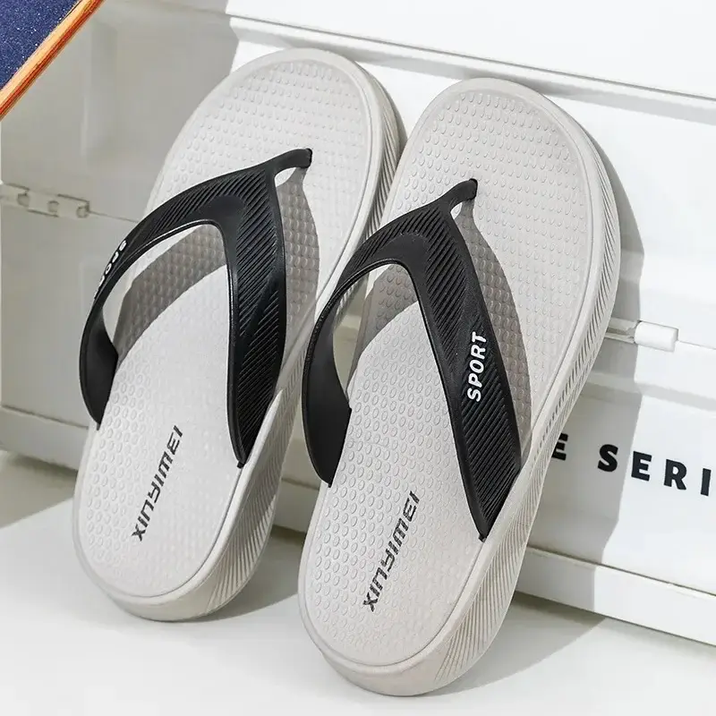 Men's Navy Blue Non-Slip Flip Flops Summer Beach Sandals