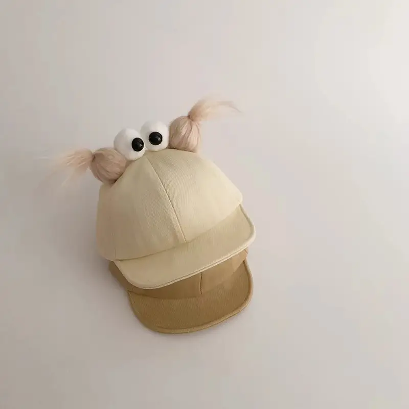 Autumn Beige Peaked Hat with Cute Eyes - Image 7