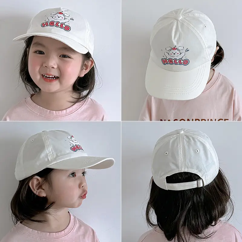 Autumn South Kids Peaked Cap with Cute Rabbit Embroidery