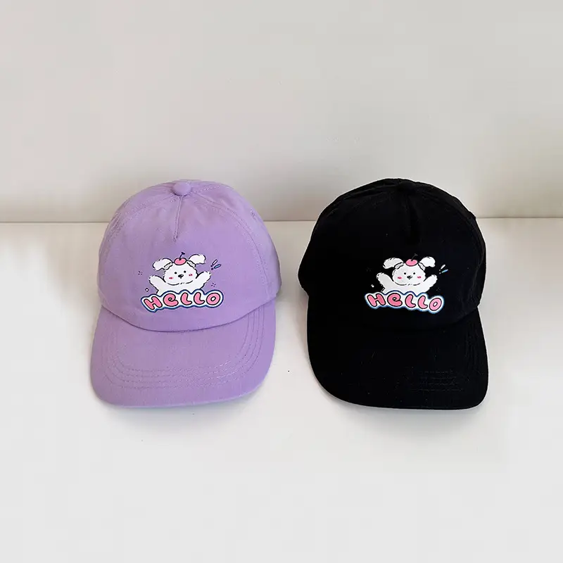 Autumn South Kids Peaked Cap with Cute Rabbit Embroidery