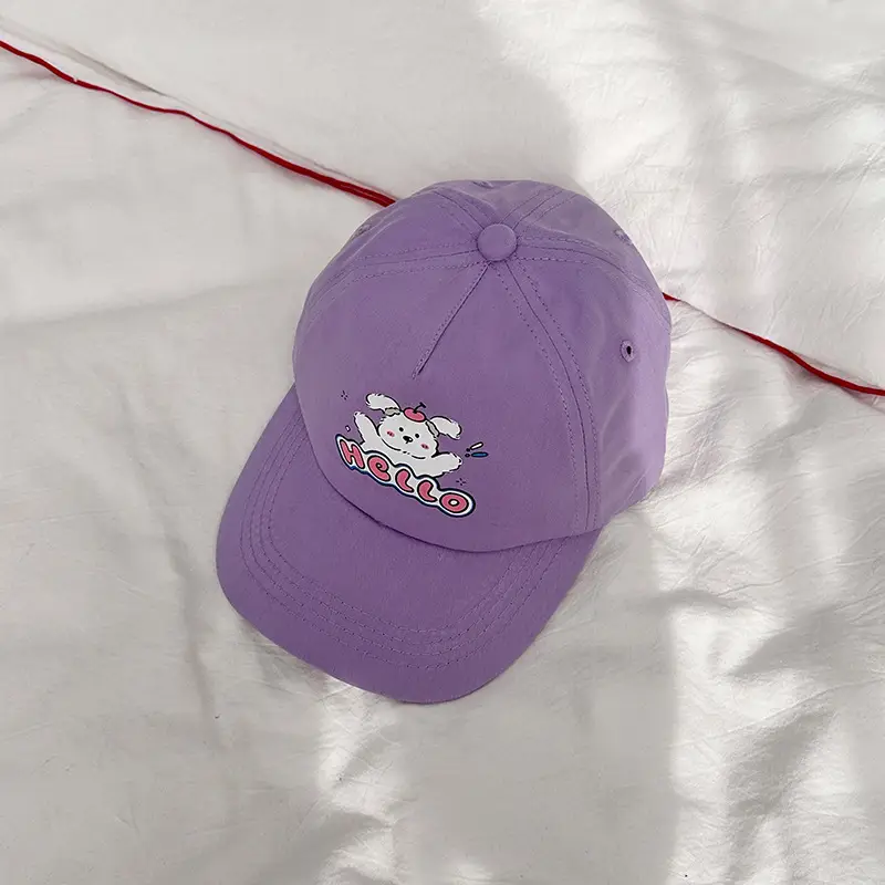 Autumn South Kids Peaked Cap with Cute Rabbit Embroidery