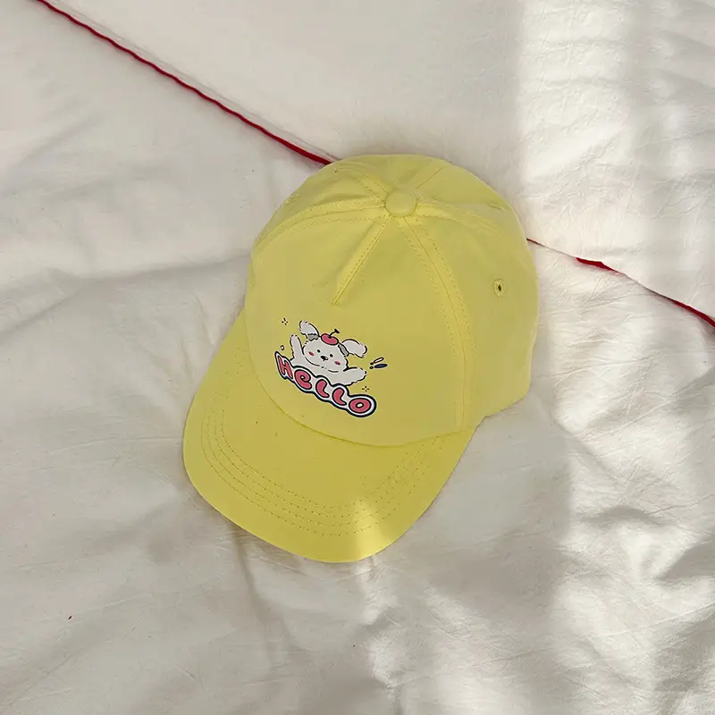 Autumn South Kids Peaked Cap with Cute Rabbit Embroidery