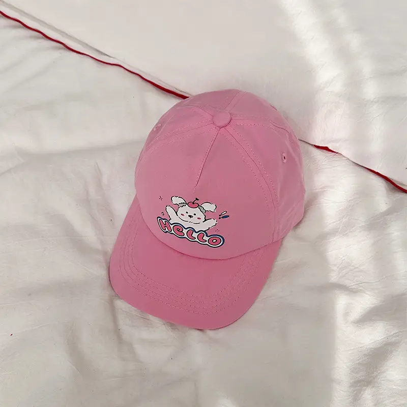 Autumn South Kids Peaked Cap with Cute Rabbit Embroidery