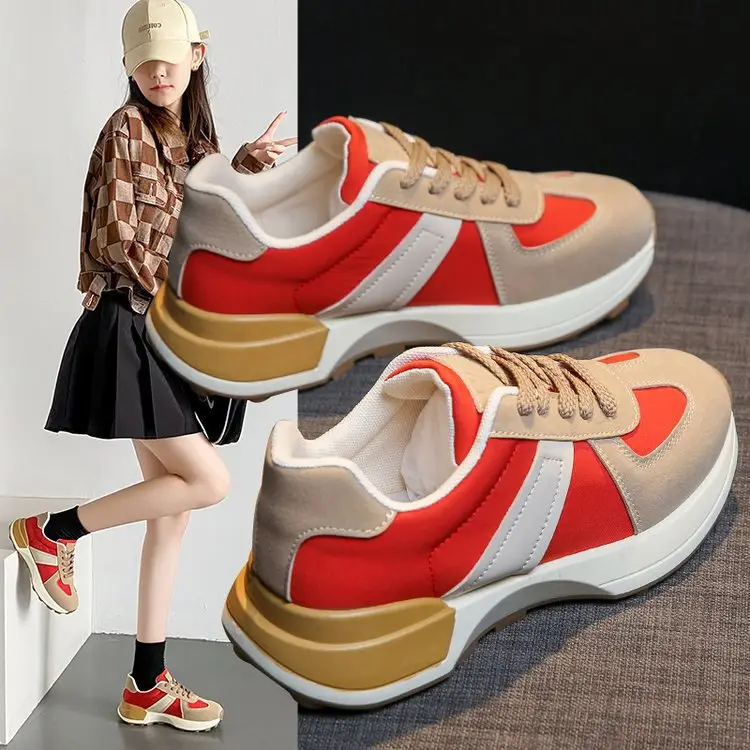 Women's Shoes Autumn New Fashion Trendy Simple Lightweight Casual Shoes Student Thick-Soled Breathable Women's Sports Shoes Wholesale - Image 3