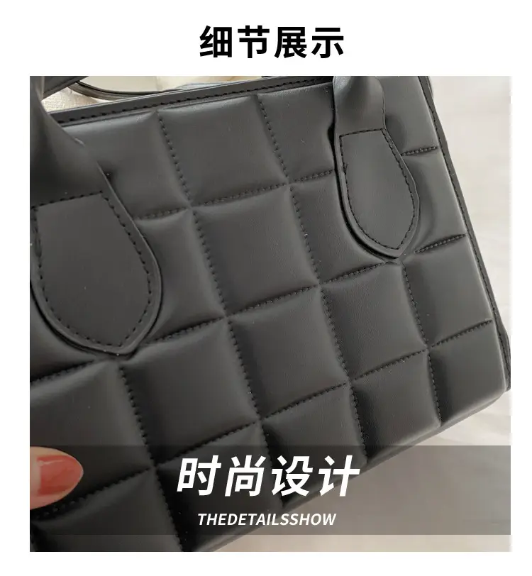Black Quilted Women's Shoulder Messenger Bag 2024 — feature 2