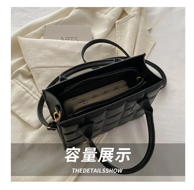 Black Quilted Women's Shoulder Messenger Bag 2024 — feature 6